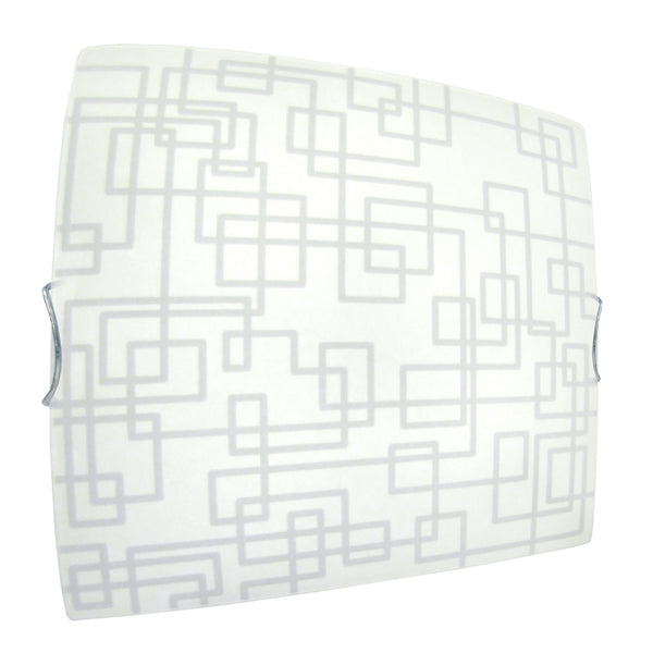Plafonnier TOSEL MAE,verre , H10xD30xP30  cm.