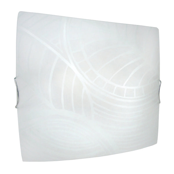 Plafonnier TOSEL MAE,verre , H10xD30xP30  cm.