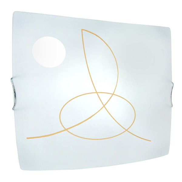 Plafonnier TOSEL MAELLE CLEF SOL,verre, H10xD30xP30  cm.
