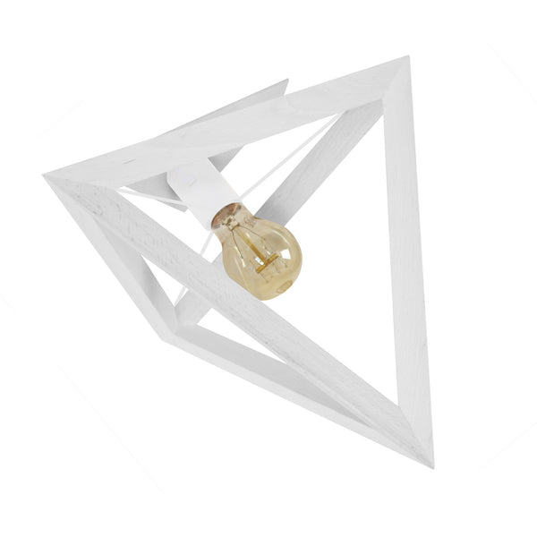 Plafonnier TOSEL TÉTRAÈDRE B,bois  H35xD35xP35  cm.