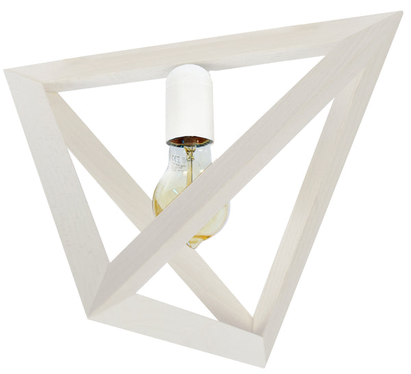 Plafonnier TOSEL TÉTRAÈDRE C,bois , H30xD35xP35  cm.