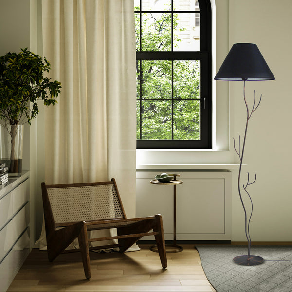 Lampadaire TOSEL ARBORE,métal, tissu H168xD40xP40  cm.
