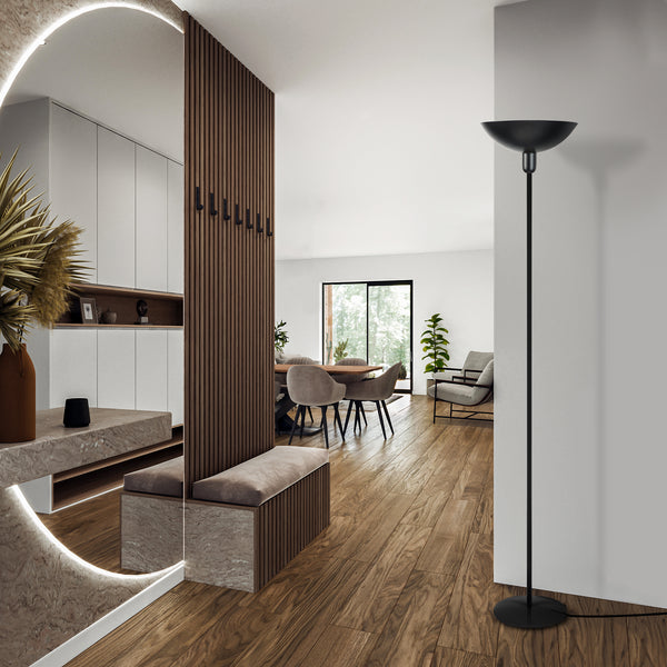 Lampadaire TOSEL DEMI LUNE,métal, H181xD30xP30  cm.