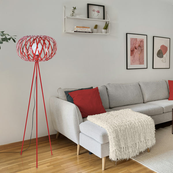 Lampadaire TOSEL CITROUILLE,métal, H166xD40xP40  cm.
