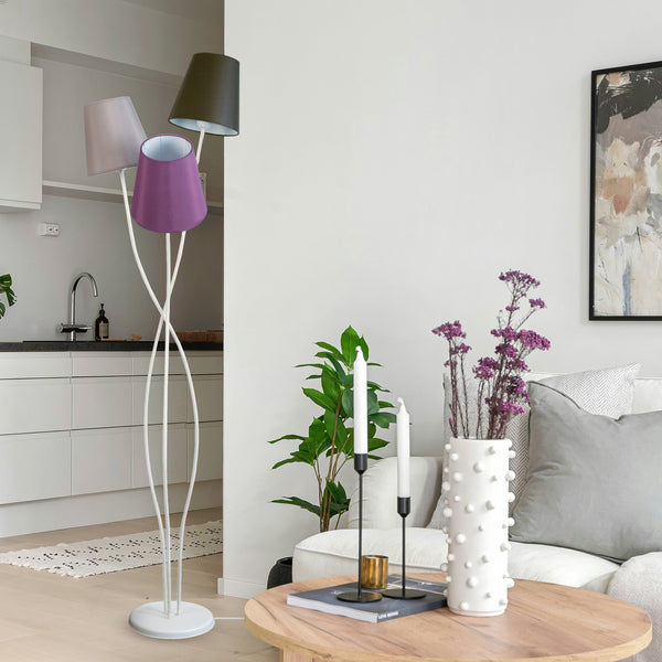 Lampadaire LILLE bras métal tissu