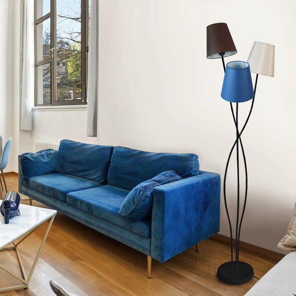 Lampadaire LILLE bras métal tissu