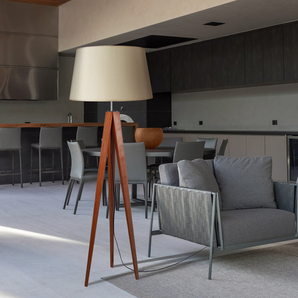 Lampadaire bois trépied IDUN D40cm