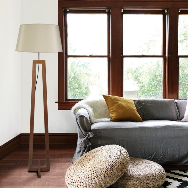Lampadaire TOSEL VILI,bois, tissu , H156xD50xP50  cm.