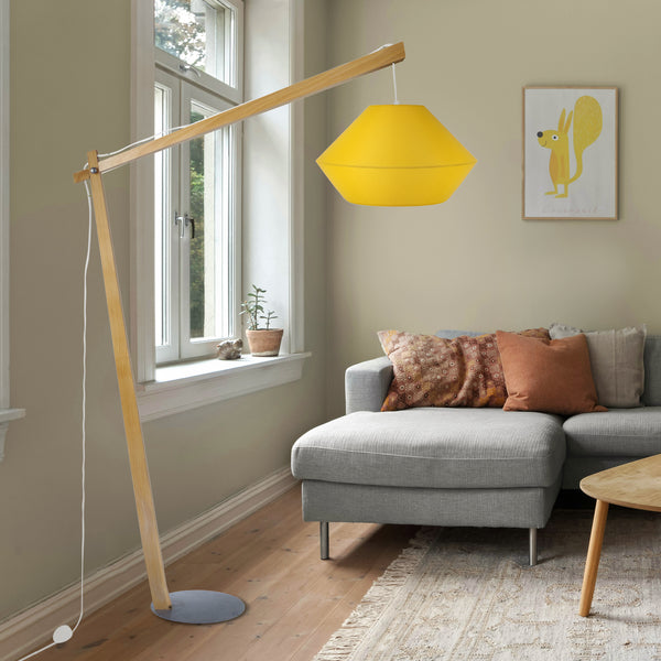 Lampadaire BELFORT CONE bois métal pilori