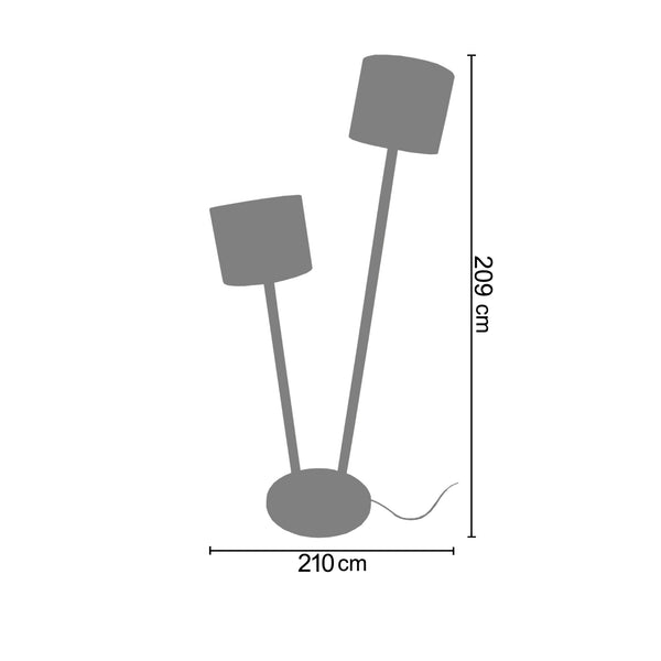 Lampadaire TOSEL TANDEM,bois, métal, tissu H163xD50xP50cm