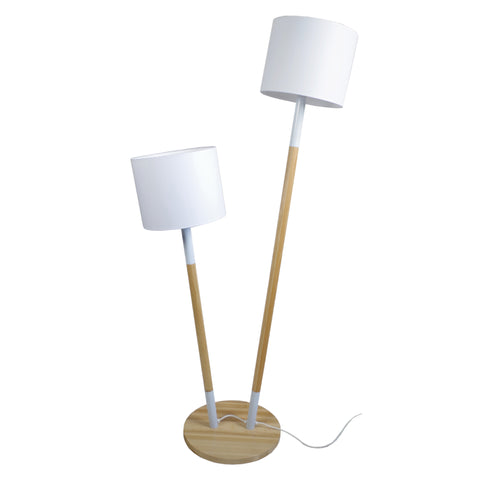 Lampadaire TOSEL TANDEM,bois, métal, tissu H163xD50xP50cm