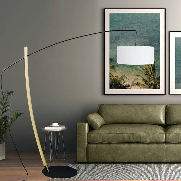 Lampadaire TOSEL HUSQVARNA,bois , H190xD50xP180  cm.