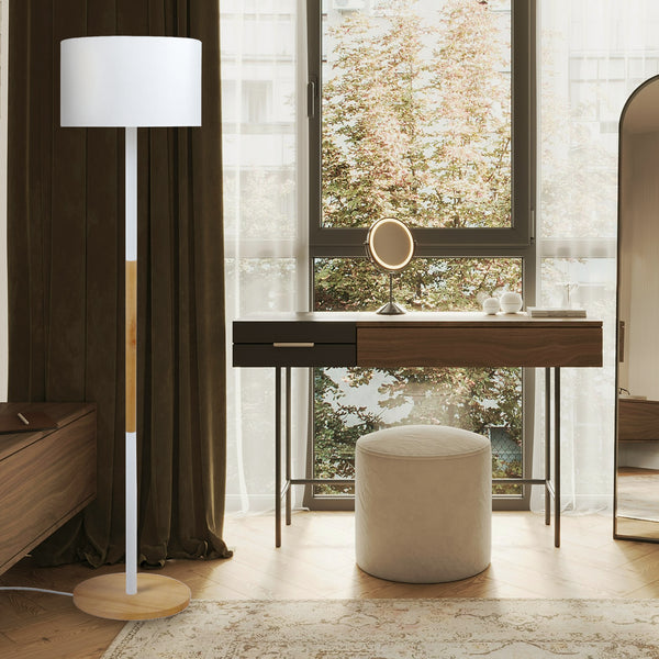 Lampadaire TANDEM1B bois métal bi-colonne
