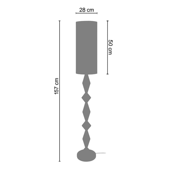 Lampadaire TOSEL MIRABOO,bois , H157xD28xP28  cm.