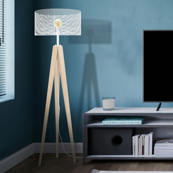 Lampadaire TOSEL ADONIS,bois, H160xD45xP45  cm.