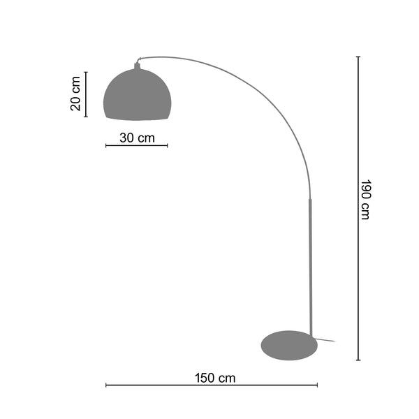 Lampadaire TOSEL HAMILTON, métal H190xD150xP40 cm