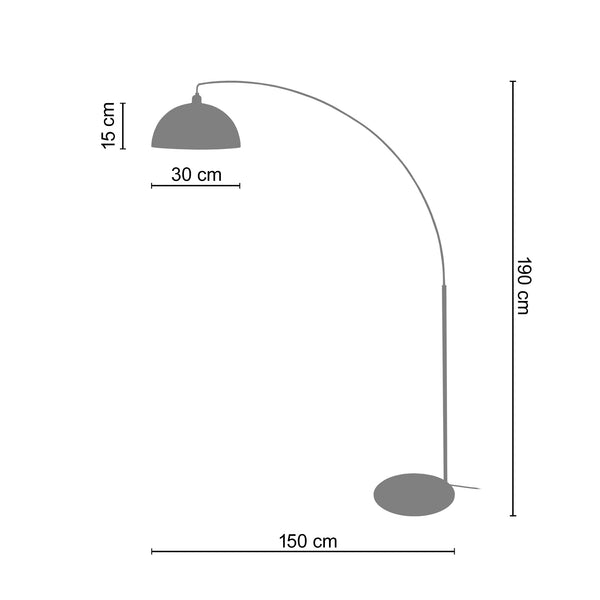 Lampadaire TOSEL HAMILTON, métal H190xD150xP40  cm.