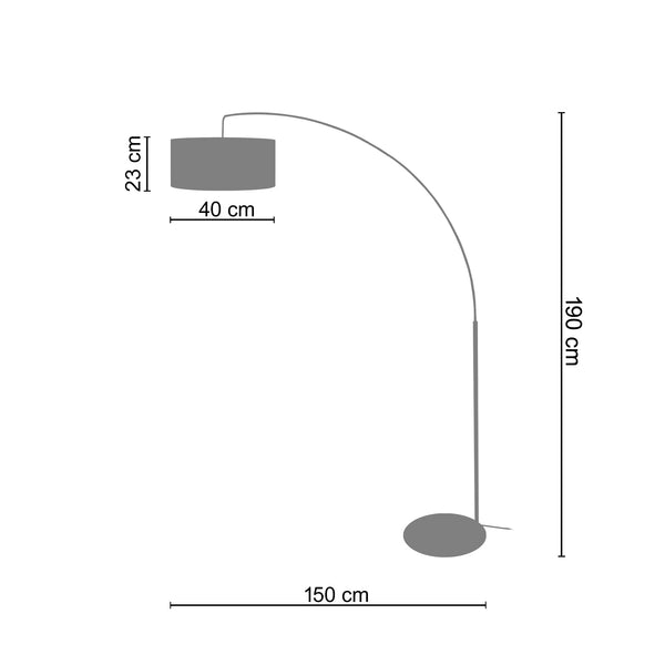 LampadaireTOSEL HAMILTON A,métal, H190xD150xP40  cm.