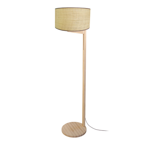 Lampadaire TOSEL CALICUT MONTE & BAISSE,bois naturel, H163xD40xP40  cm.