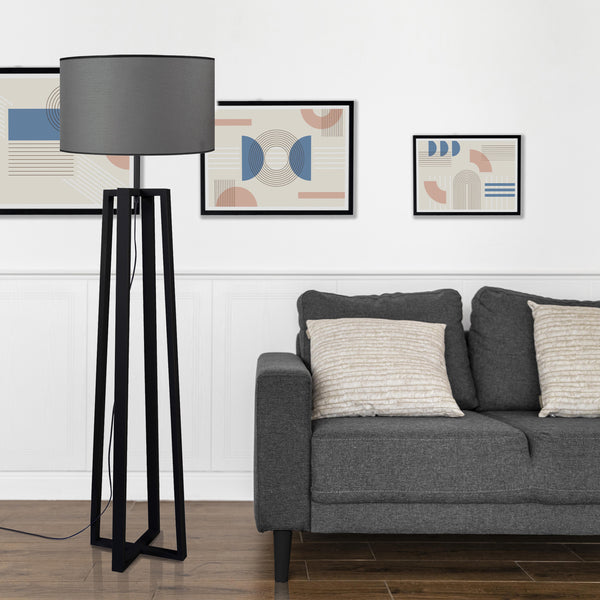 Lampadaire TOSEL MANON N,bois , H155xD40xP40  cm.