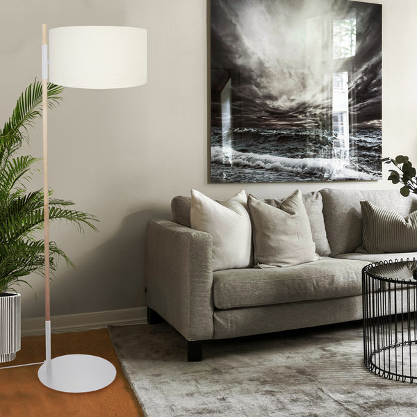 Lampadaire TALLER bois métal poteau