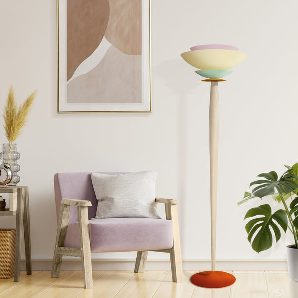 Lampadaire TOSEL FRIDA,bois, H162xD40xP40  cm.