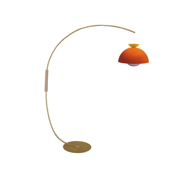 Lampadaire AGATA CURVE bois métal arc
