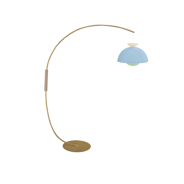 Lampadaire AGATA CURVE bois métal arc
