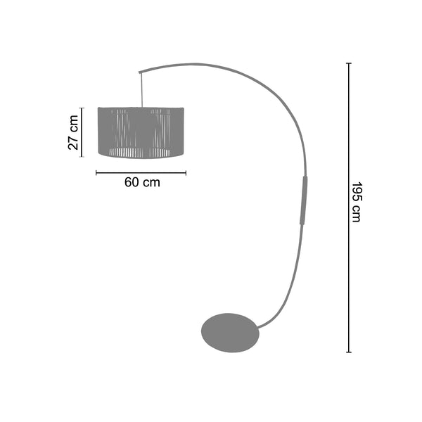 Lampadaire TOSEL LUANA CURVE, H195xD43xP110  cm.