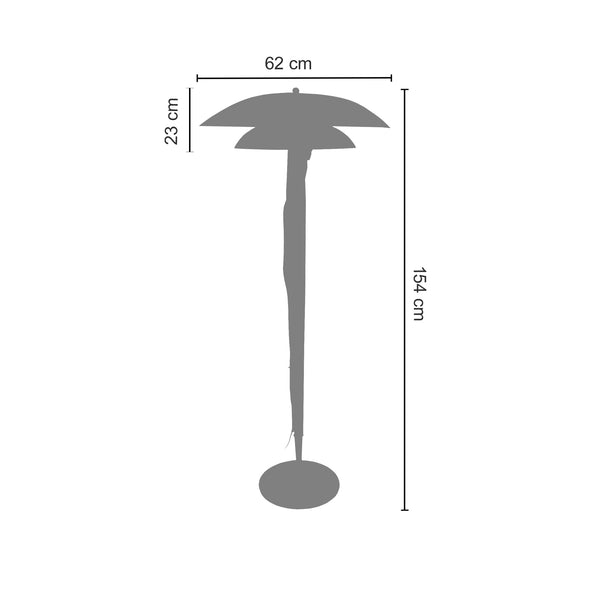 Lampadaire TOSEL MILANO bois, métal H154xD62xP62cm