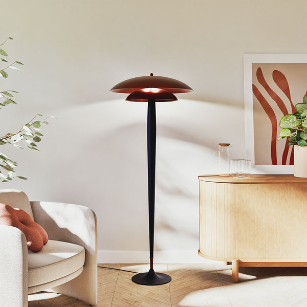 Lampadaire TOSEL MILANO bois, métal H154xD62xP62cm