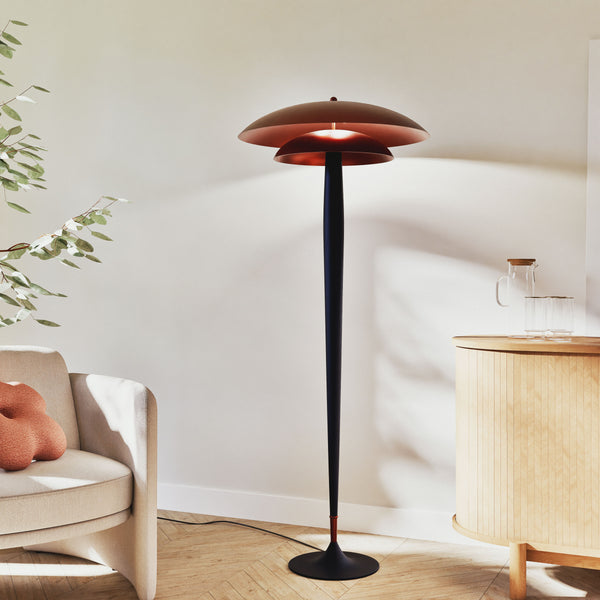 Lampadaire TOSEL MILANO bois, métal H154xD62xP62cm