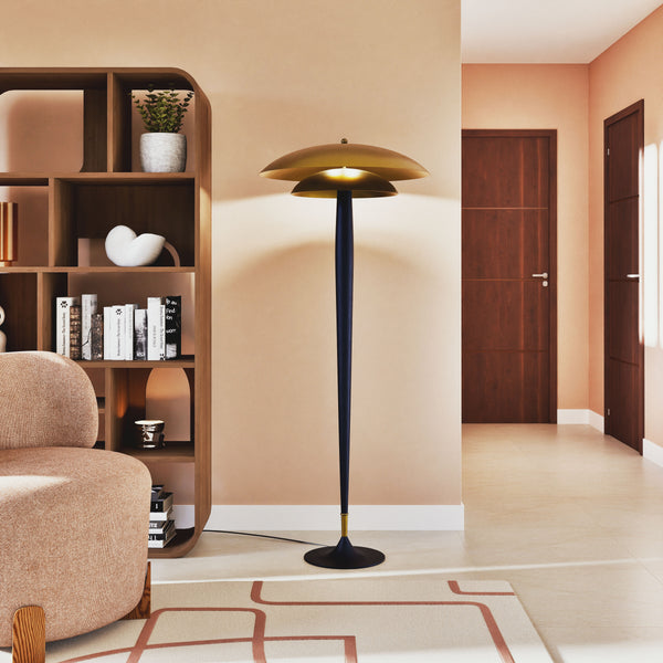 Lampadaire TOSEL MILANO bois, métal H154xD62xP62cm