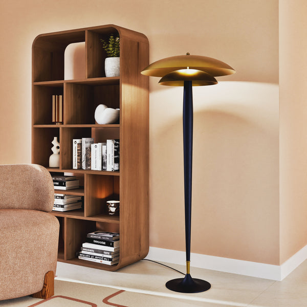 Lampadaire TOSEL MILANO bois, métal H154xD62xP62cm