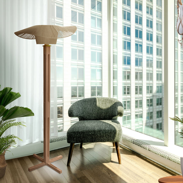 Lampadaire TOSEL PADUA bois, métal, ficelle H159xD60xP60 cm