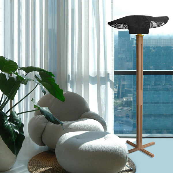 Lampadaire TOSEL PADUA bois, métal, ficelle H159xD60xP60 cm