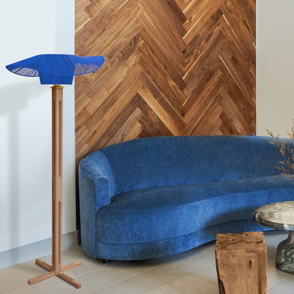 Lampadaire TOSEL PADUA bois, métal, ficelle H159xD60xP60 cm