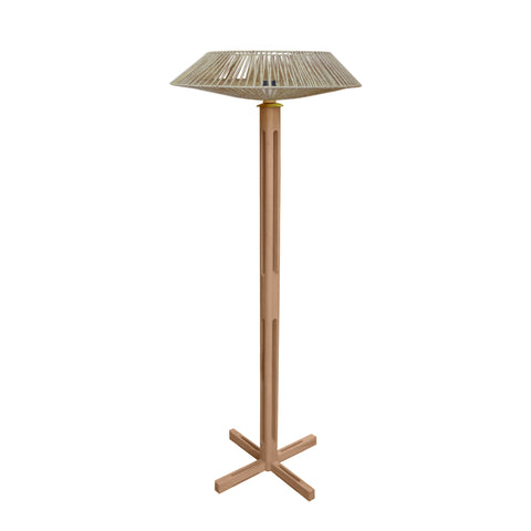 Lampadaire TOSEL PADUA CONE bois, métal, ficelle H150xD60xP60  cm
