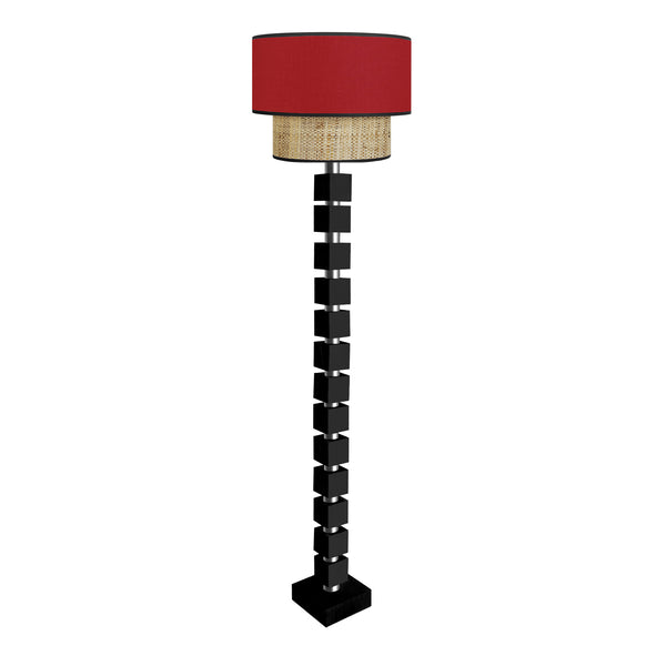 Lampadaire SIRACUSA bois colonne cube