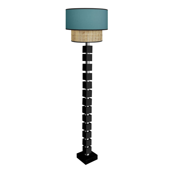 Lampadaire SIRACUSA bois colonne cube