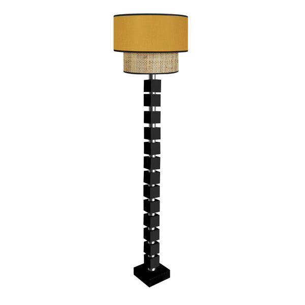 Lampadaire SIRACUSA bois colonne cube