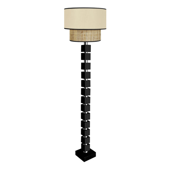 Lampadaire SIRACUSA bois colonne cube