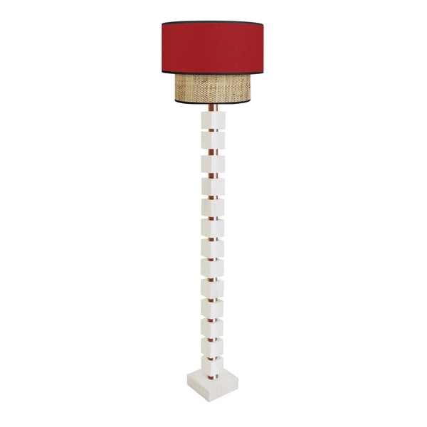 Lampadaire SIRACUSA bois colonne cube