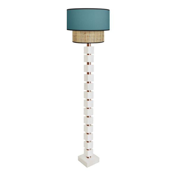 Lampadaire SIRACUSA bois colonne cube