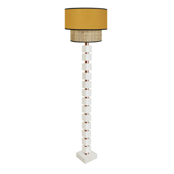 Lampadaire SIRACUSA bois colonne cube