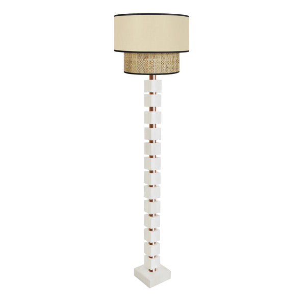 Lampadaire SIRACUSA bois colonne cube