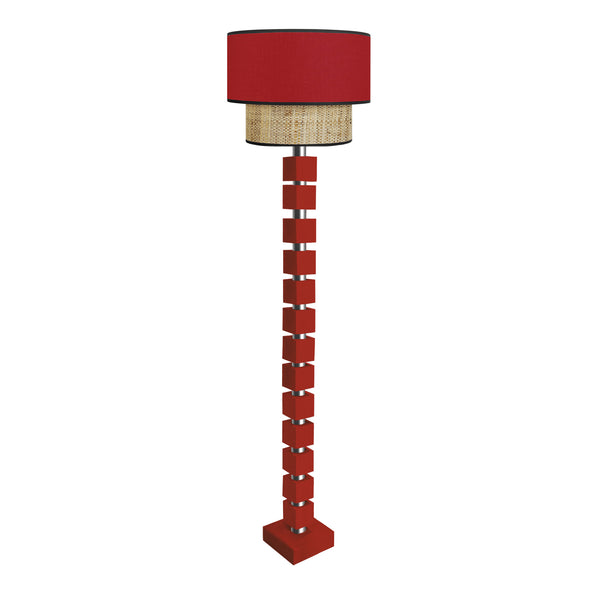 Lampadaire SIRACUSA bois colonne cube