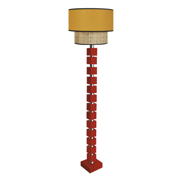 Lampadaire SIRACUSA bois colonne cube