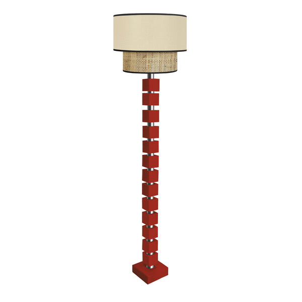 Lampadaire SIRACUSA bois colonne cube