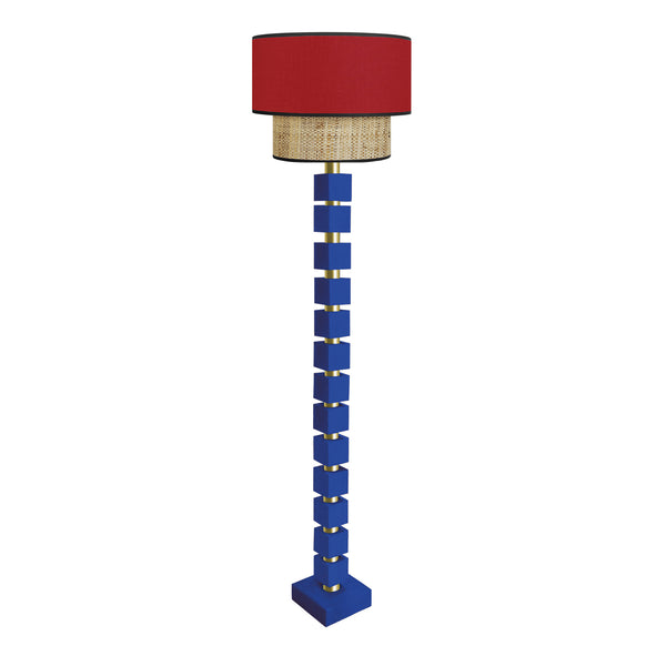 Lampadaire SIRACUSA bois colonne cube